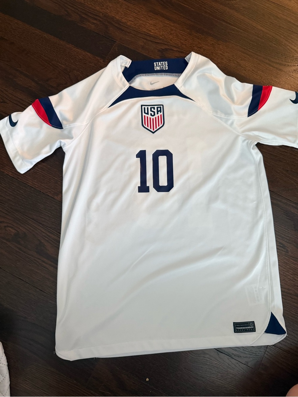 Nike USA Soccer Jersey - White with Navy & Red Accents